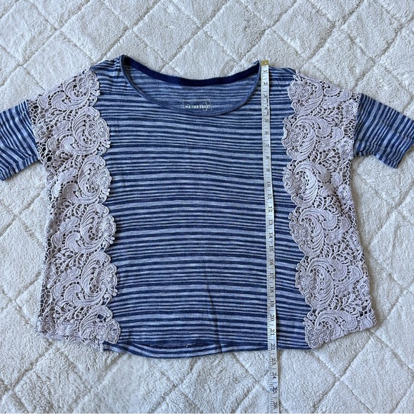 We The Free | Blue and White Battenburg Stripe Top | Size Medium - Picture 11 of 11